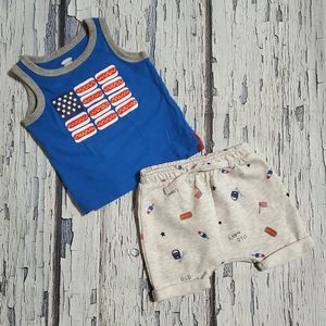 OLD NAVY Baby Sleeveless Shirt Shorts Size 3-6 M Months - 2 Piece Set